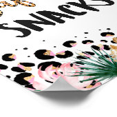 ワイルドレオパード印刷サファリスナック誕生日サイン ポスター (角)