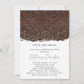 ワイルドレオパード印刷ブライダルシャワー招待 招待状 (正面)