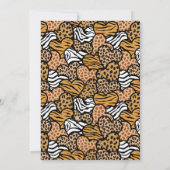 ワイルドレッドアニマルプリントハートバレンタインデーパーティー 招待状 (裏面)