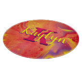 ワイルドレッドパープルアクリルフローアート カッティングボード (角)