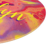 ワイルドレッドパープルアクリルフローアート カッティングボード (角)