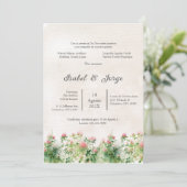 ワイルドレッドフラワー結婚式招待状 招待状 (スタンド正面)