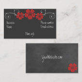 ワイルドレッドローズシャルボードビジネスカード 名刺 (正面/裏面)