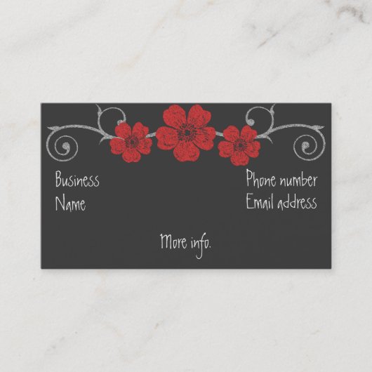 ワイルドレッドローズシャルボードビジネスカード 名刺 (正面)