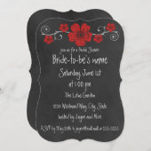 ワイルドレッドローズシャルボードブライダルシャワー招待 招待状 (正面/裏面)