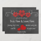 ワイルドレッドローゼズシャルボード結婚式招待状 招待状 (正面/裏面)