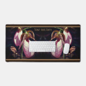 ワイルドレディスリッパの蘭クローズアップパーソナライズされた デスクマット (キーボード&マウス)