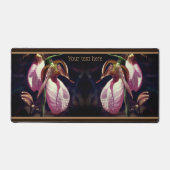 ワイルドレディスリッパの蘭クローズアップパーソナライズされた デスクマット (正面)