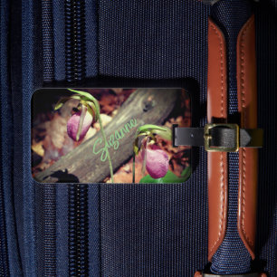 ワイルドレディスリッパーオーキッドフラワーパーソナライズされた ラゲッジタグ