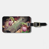 ワイルドレディスリッパーオーキッドフラワーパーソナライズされた ラゲッジタグ (正面横)