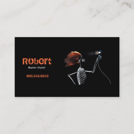 ワイルドレトロスケルトンヘアスタイリスト – 名刺 (正面)