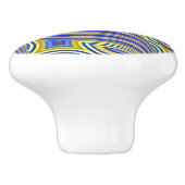 ワイルドレトロパターンブルー金ゴールド抽象芸術旋回デザイン セラミックノブ (側面)