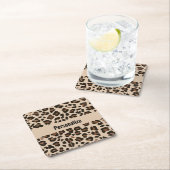 ワイルドレパードアニマルプリントコースター スクエアペーパーコースター (インサイチュ)