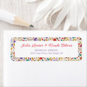 ワイルドローズウッズ エキゾチック フラワー ガーデン ウェディング ラベル (インサイチュ)