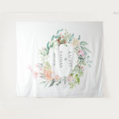 ワイルドローズガーランド ウェディング フォトブース 背景 タペストリー (正面(横))