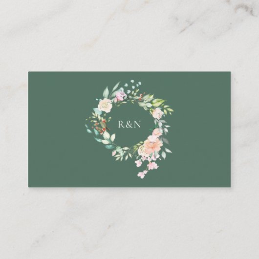 ワイルドローズグリーンウェディングの詳細 エンクロージャーカード (裏面)