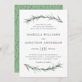 ワイルドローズマリーボタニカル結婚式招待状 招待状 (正面/裏面)