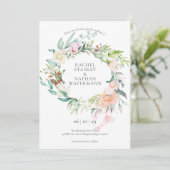 ワイルドローズ ウォーターカラー ガーランド Save the Date カード (スタンド正面)