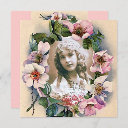 ワイルドローズ スウィート16 フォトテンプレート 招待状 (正面/裏面)