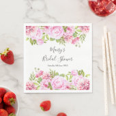 ワイルドローズ フローラル ブライダルシャワー スタンダードランチョンナプキン (インサイチュ)