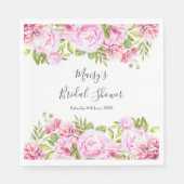 ワイルドローズ フローラル ブライダルシャワー スタンダードランチョンナプキン (正面)