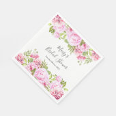 ワイルドローズ フローラル ブライダルシャワー スタンダードランチョンナプキン (角)
