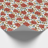 ワイルドローズ フローラル ペタル ガーデン アフェア ウェディング ラッピングペーパー (角)