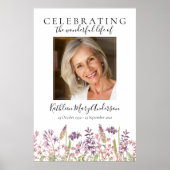 ワイルドローワー葬式お祝いの人生の歓迎サイン ポスター (正面)