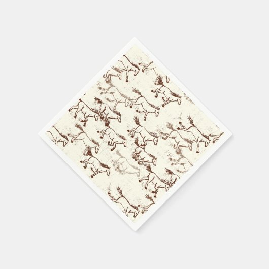 ワイルドワイルドウマズブラウンとアイボリーナプキンス スタンダードカクテルナプキン (角)