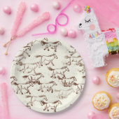 ワイルドワイルドウマズブラウンとアイボリー紙プレート ペーパープレート (パーティー)