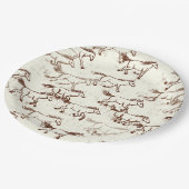 ワイルドワイルドウマズブラウンとアイボリー紙プレート ペーパープレート (アングル)