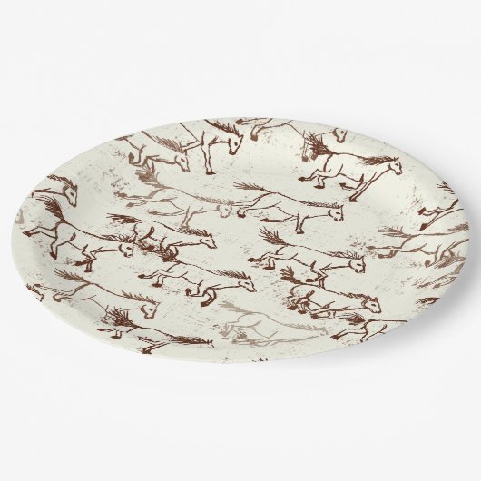 ワイルドワイルドウマズブラウンとアイボリー紙プレート ペーパープレート (アングル)