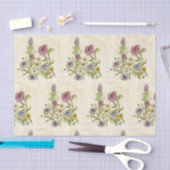 ワイルドワイルドフラワーズデザインオンティッシュペーパー 薄葉紙 (クラフト)