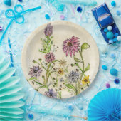 ワイルドワイルドフラワーズデザインオン紙プレート ペーパープレート (パーティー)