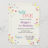 ワイルドワカラフルン第1誕生日招待状 招待状 (正面/裏面)