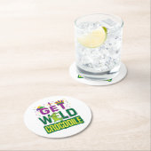 ワイルドワニのマルディグラスアリゲーターを入手 ラウンドペーパーコースター (インサイチュ)