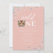 ワイルドワンお祝いファースト誕生日パーティー 招待状 (正面)