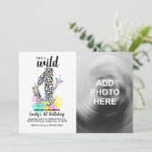 ワイルドワンお誕生日おめでとう！1歳の誕生日パーティーへのご招待 招待状 (スタンド正面)