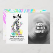 ワイルドワンお誕生日おめでとう！1歳の誕生日パーティーへのご招待 招待状 (正面/裏面)