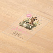 ワイルドワンかわいいキリン1st誕生日ボホ動物 アクリル招待状 (レイダウン)