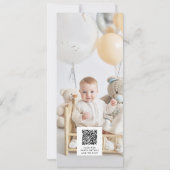 ワイルドワンかわいいコアラ1歳の誕生日の写真動物 招待状 (裏面)