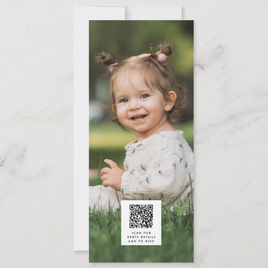 ワイルドワンかわいいコアラ1歳の誕生日の写真動物 招待状 (裏面)