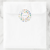 ワイルドワンかわいい動物たち1st誕生日キッズ ラウンドシール (バッグ)