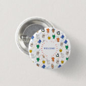 ワイルドワンかわいい動物たち1st誕生日キッズ 缶バッジ (正面&裏面)