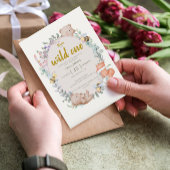 ワイルドワンかわいい森の動物たち1歳の誕生日 招待状