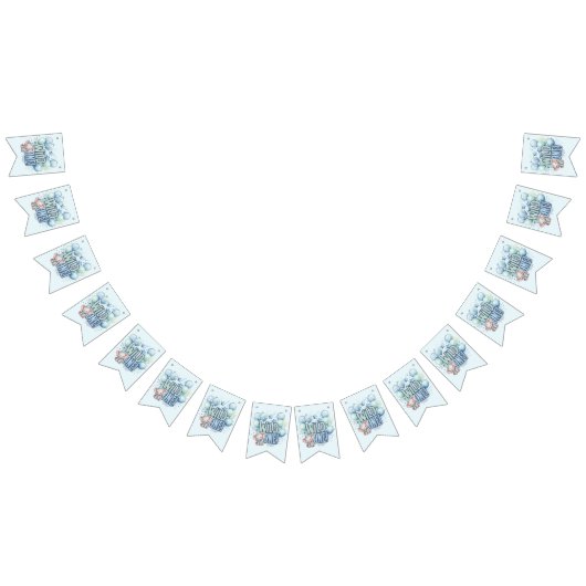 ワイルドワンの誕生日の水彩 バンティングフラッグ (全)