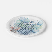 ワイルドワンの誕生日の水彩 ペーパープレート (アングル)