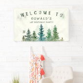 ワイルドワンの誕生日水彩木版動物 横断幕 (インサイチュ)