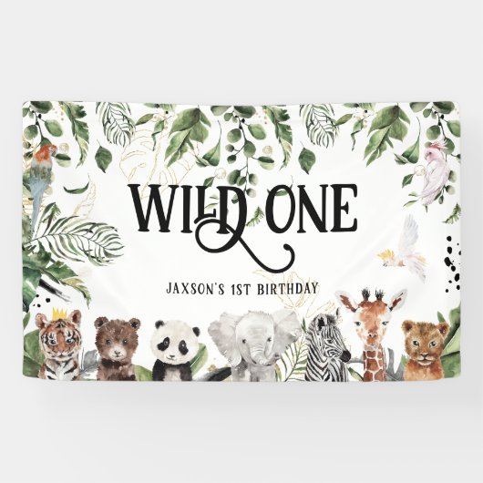 ワイルドワンの1歳の誕生日 | King of Things Welcome 横断幕 (横)