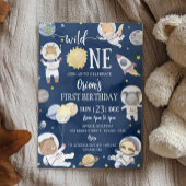 ワイルドワンアウタースペースサファリアニマルズ1st誕生日 招待状